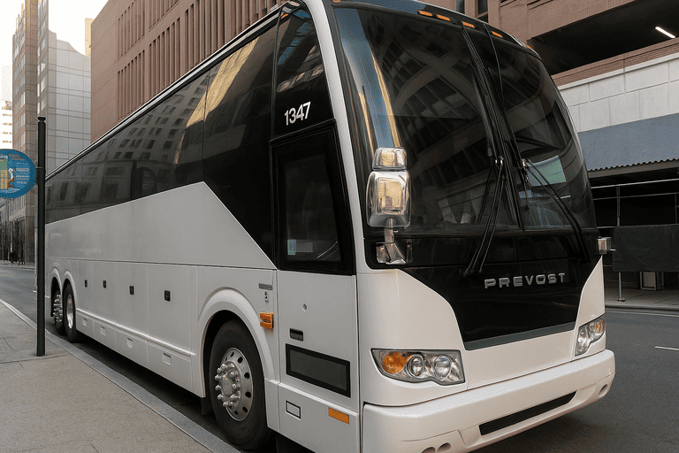 a Yucaipa Charter Bus coach bus